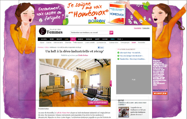 Habillage publicitaire Boiron pour site internet - Client Agence : INDIANA