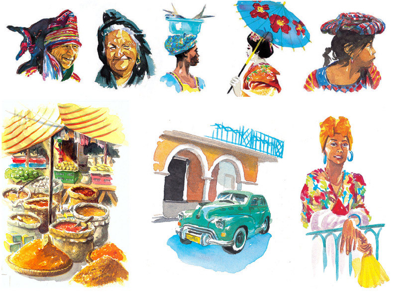 Illustrations à l’aquarelle - Annonceur : 8 à HUIT  - Agence : APACHE