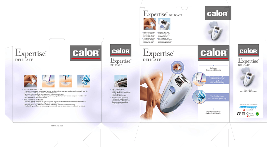 Document d’éxécution packaging épilateur - Annonceur : CALOR -  Agence : IDEOPS