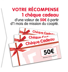 Votre récompense 1 chèque cadeau